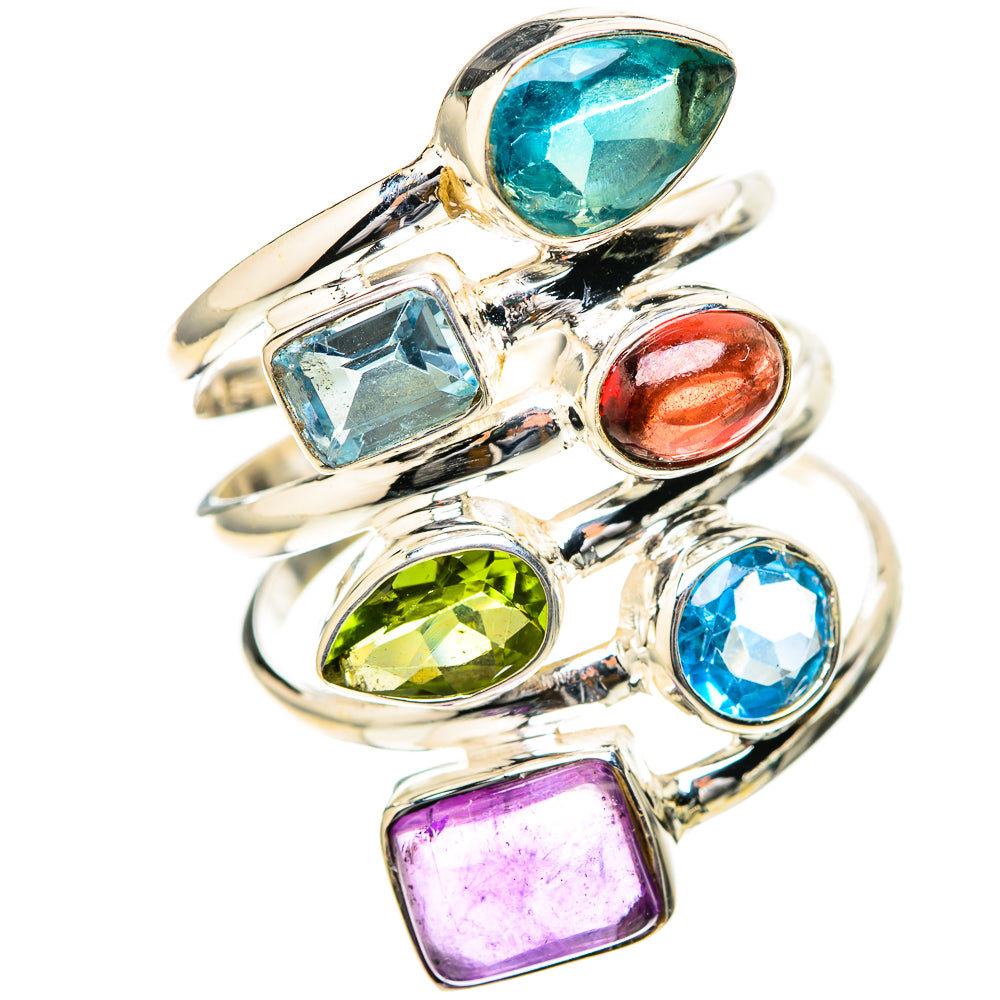 Amethyst, Blue Topaz, Peridot, Garnet Rings handcrafted by Anasilvercos - RING129126 - Photo 2