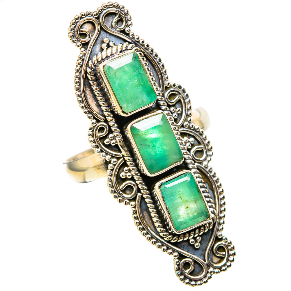 Zambian Emerald Rings handcrafted by Anasilvercos - RING129129 - Photo 2
