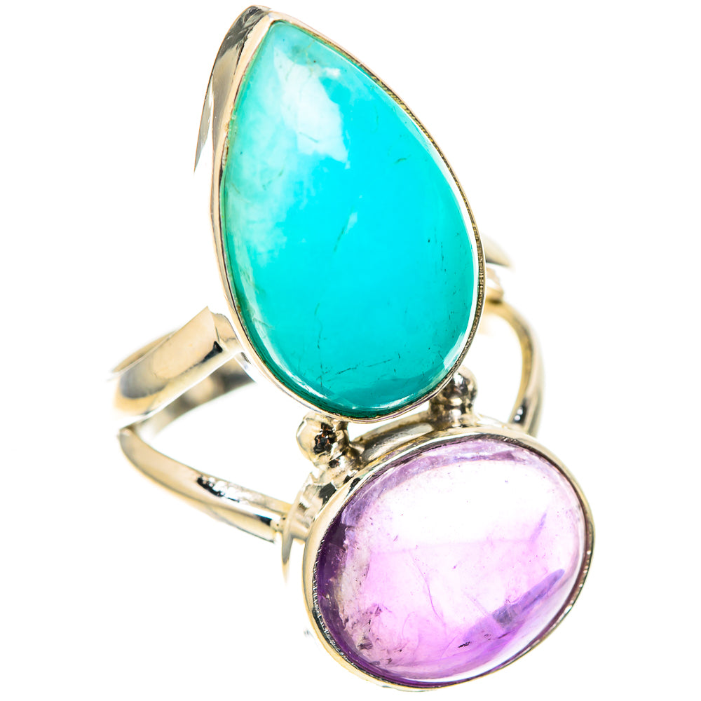 Larimar, Amethyst Rings handcrafted by Anasilvercos - RING129158 - Photo 2