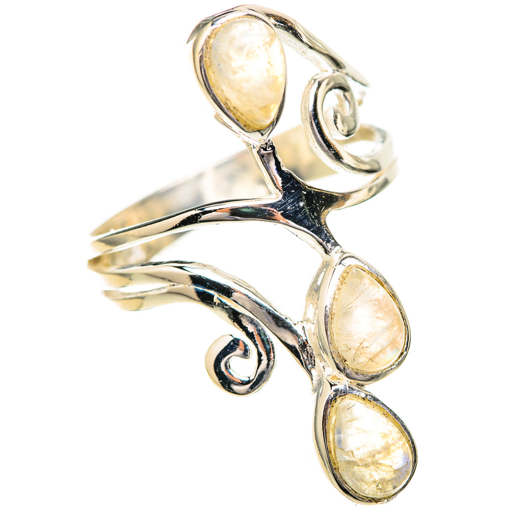Rainbow Moonstone Rings handcrafted by Anasilvercos - RING129166_SIZE-6 - Photo 2