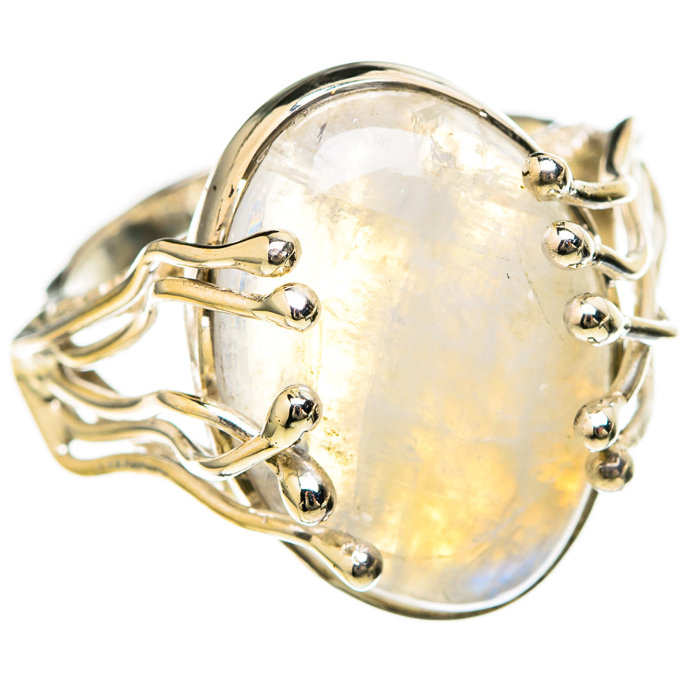 Rainbow Moonstone Rings handcrafted by Anasilvercos - RING129194 - Photo 2