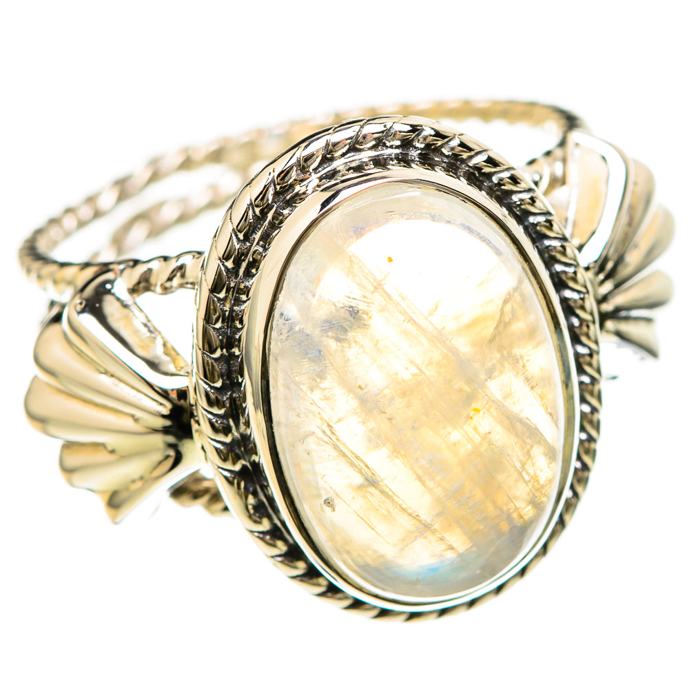 Rainbow Moonstone Rings handcrafted by Anasilvercos - RING129225 - Photo 2