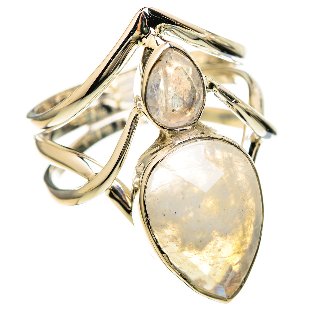 Rainbow Moonstone Rings handcrafted by Anasilvercos - RING129239 - Photo 2