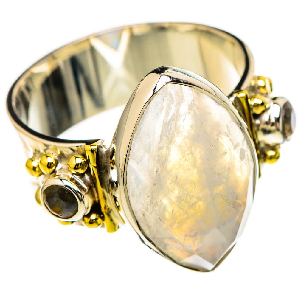 Rainbow Moonstone Rings handcrafted by Anasilvercos - RING129265 - Photo 2