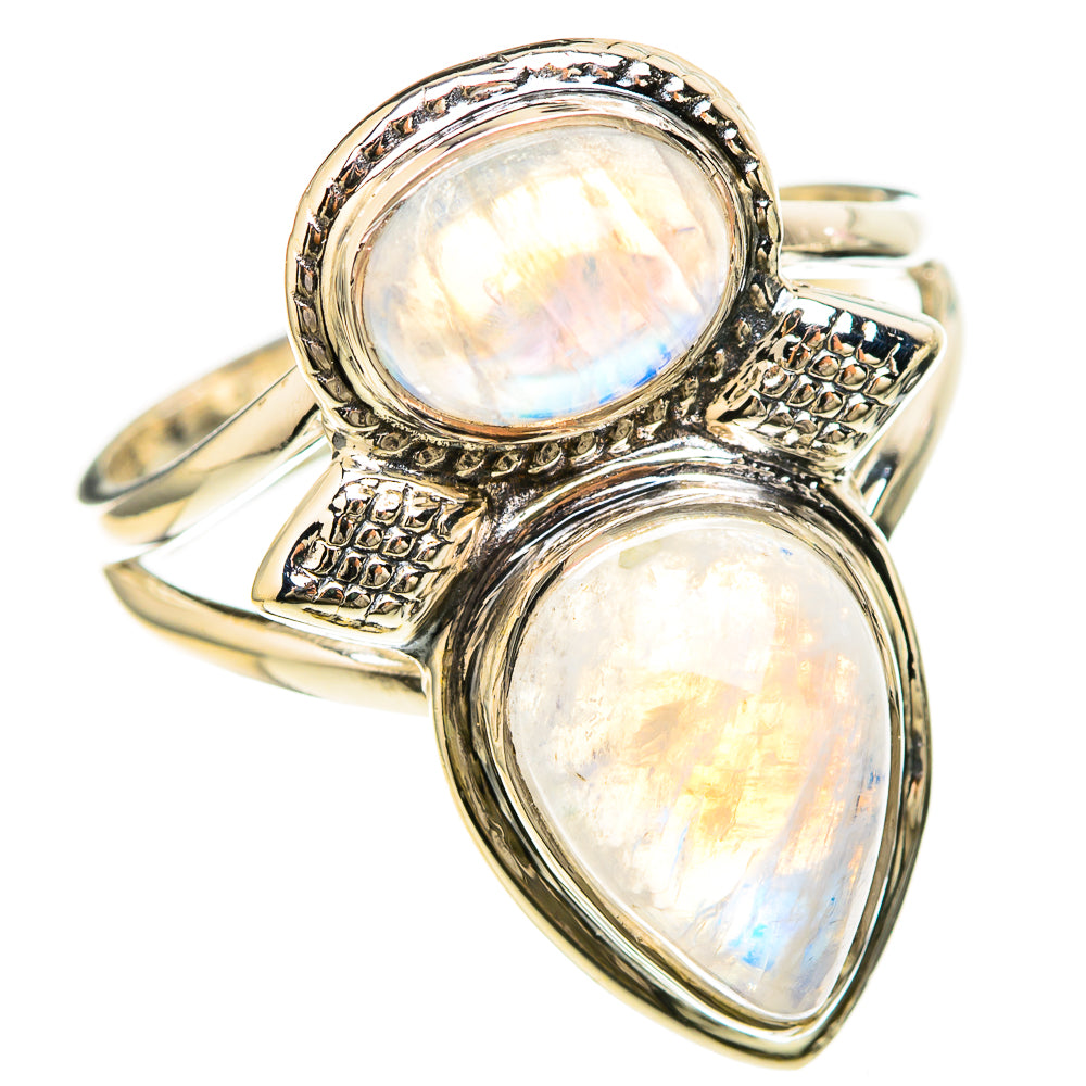 Rainbow Moonstone Rings handcrafted by Anasilvercos - RING129267 - Photo 2