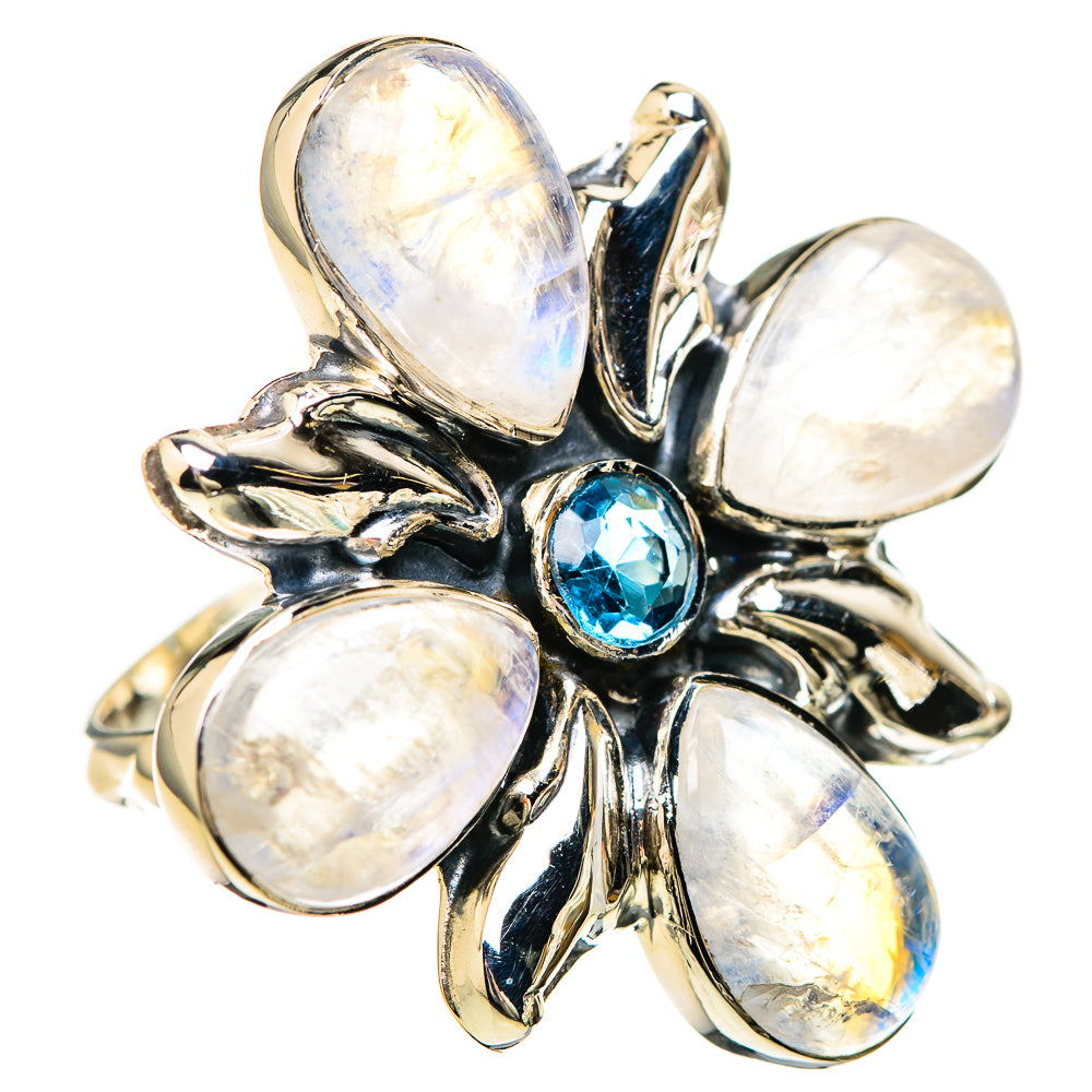 Rainbow Moonstone Rings handcrafted by Anasilvercos - RING129282 - Photo 2