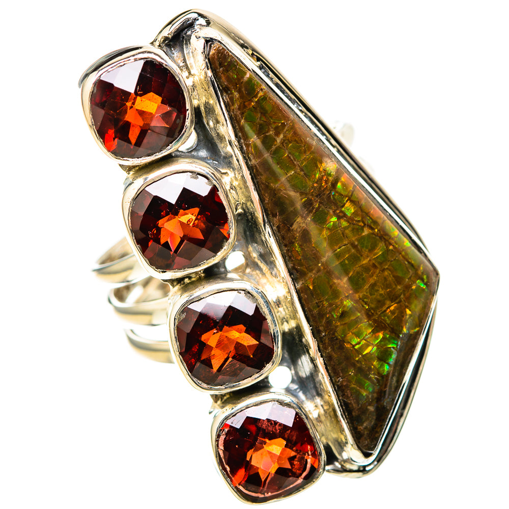Ammolite Rings handcrafted by Anasilvercos - RING129284 - Photo 2