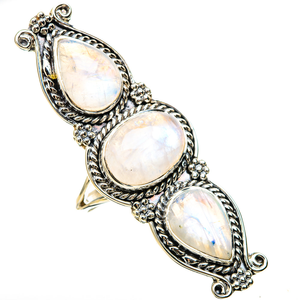 Rainbow Moonstone Rings handcrafted by Anasilvercos - RING129294 - Photo 2