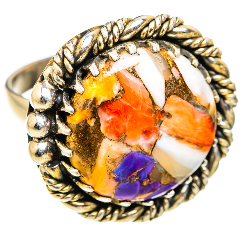 Spiny Oyster Turquoise Rings handcrafted by Anasilvercos - RING129335 - Photo 2