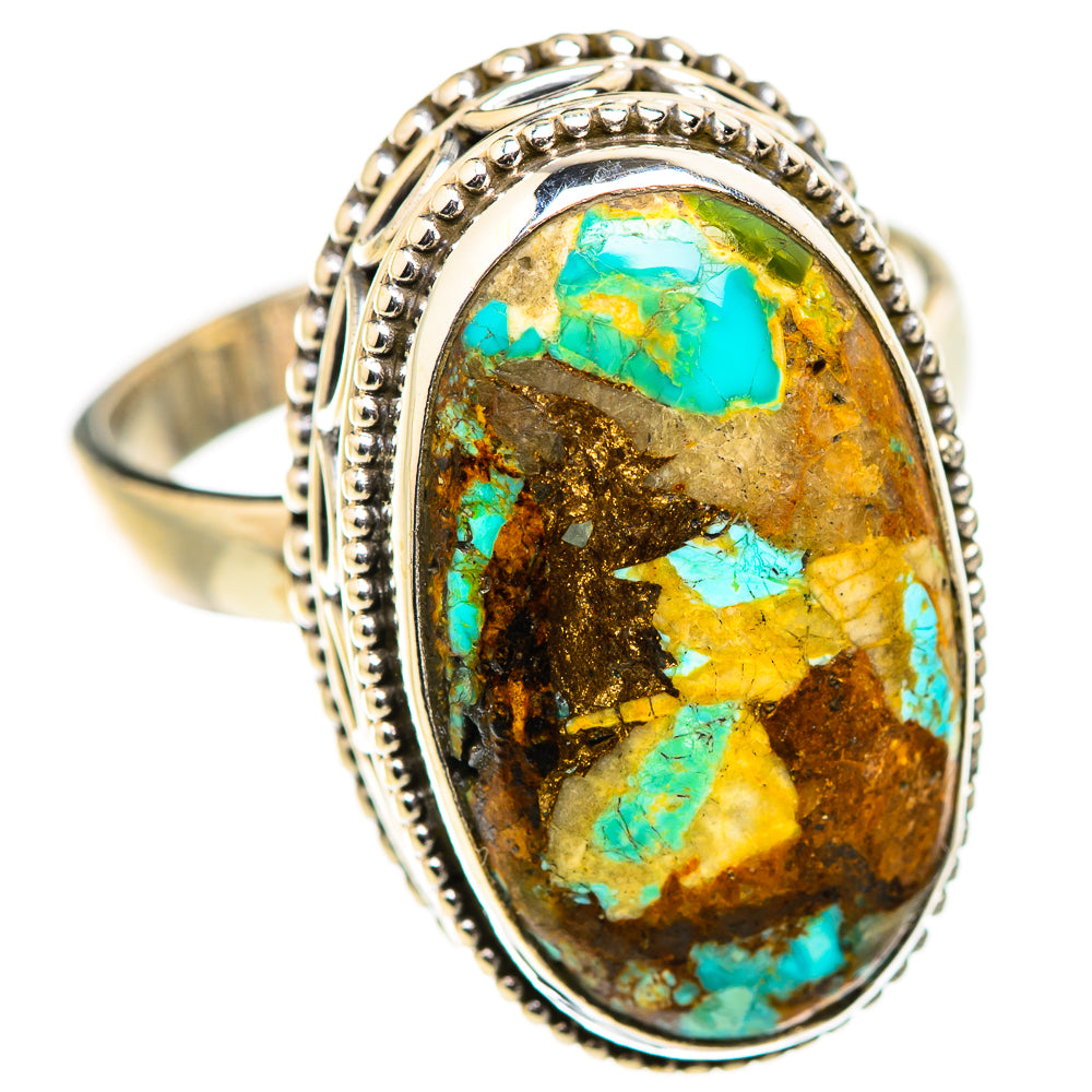 Blue Copper Composite Turquoise Rings handcrafted by Anasilvercos - RING129347 - Photo 2