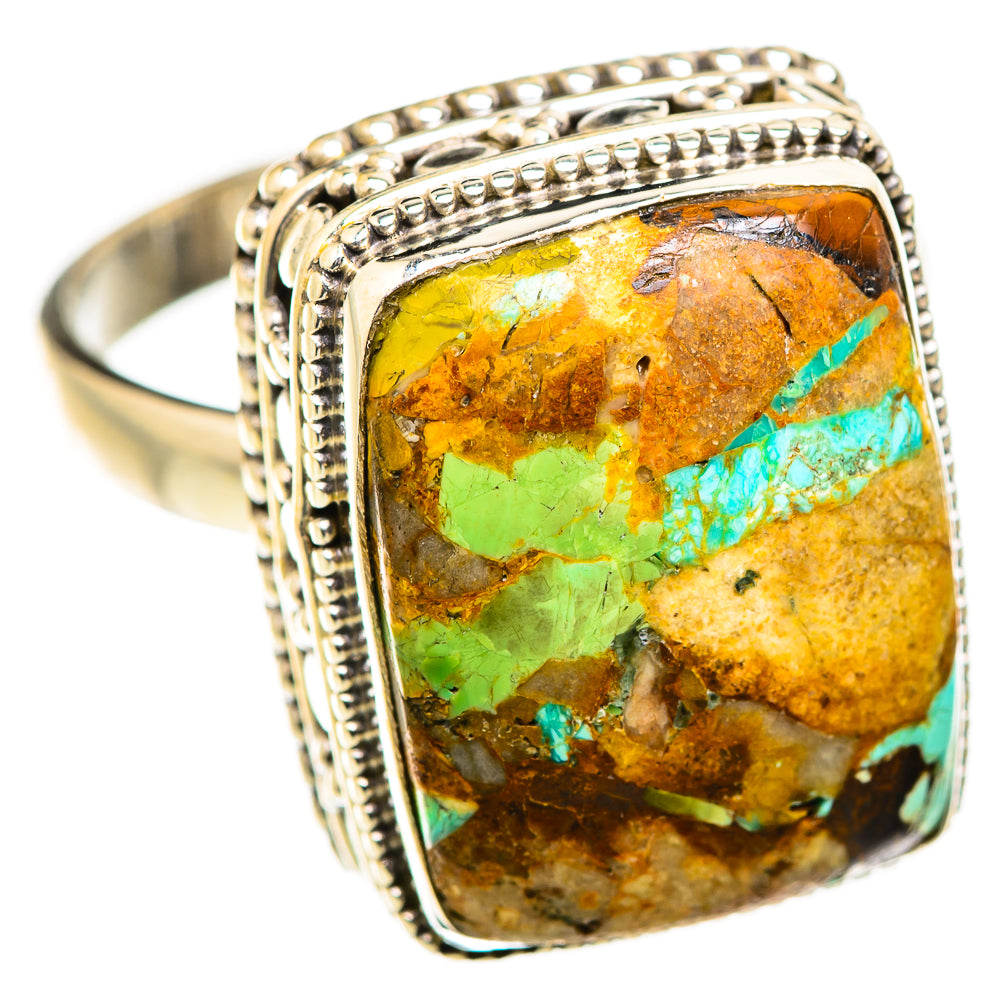 Blue Copper Composite Turquoise Rings handcrafted by Anasilvercos - RING129422 - Photo 2
