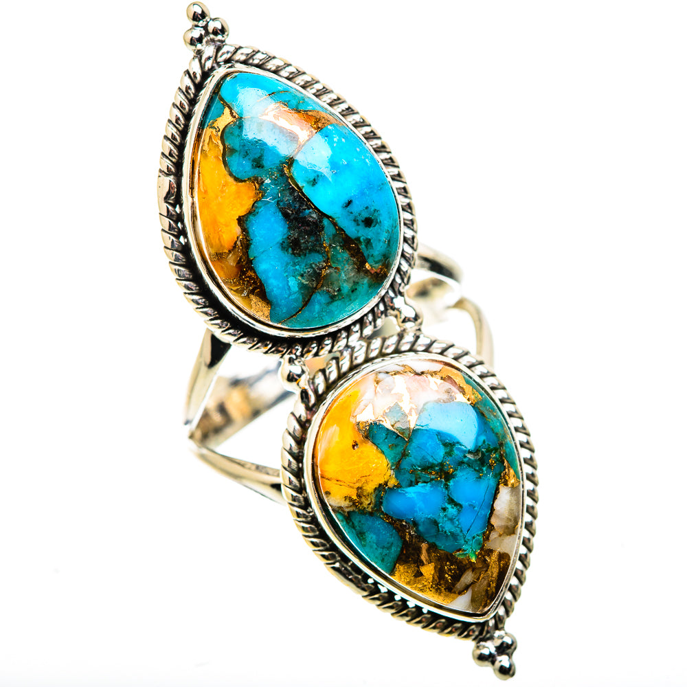 Blue Copper Composite Turquoise Rings handcrafted by Anasilvercos - RING129475 - Photo 2