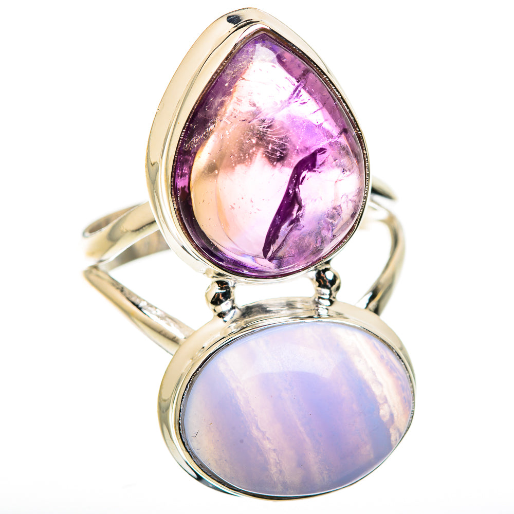 Blue Lace Agate Rings handcrafted by Anasilvercos - RING129482 - Photo 2