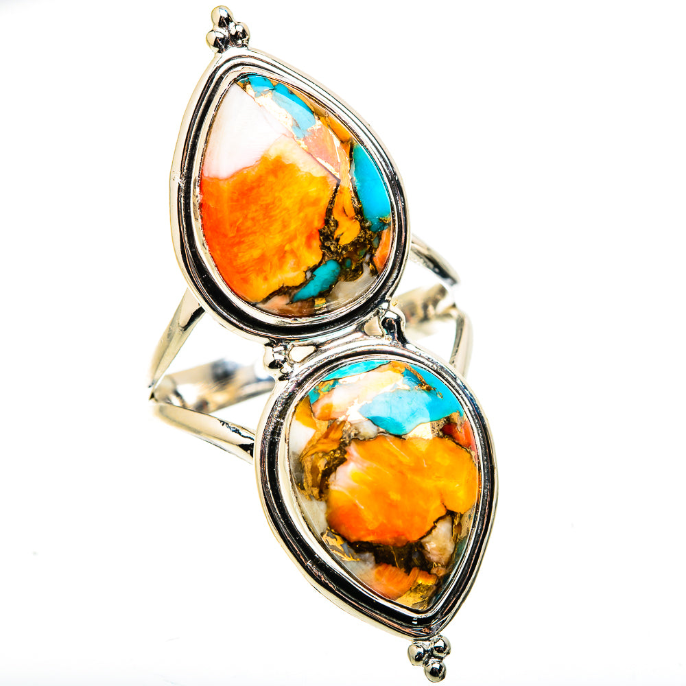 Spiny Oyster Turquoise Rings handcrafted by Anasilvercos - RING129487 - Photo 2
