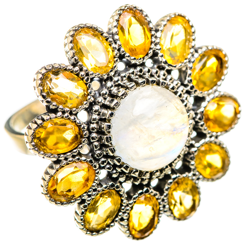 Rainbow Moonstone Rings handcrafted by Anasilvercos - RING129495 - Photo 2