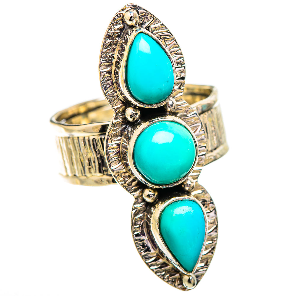 Sleeping Beauty Turquoise Rings handcrafted by Anasilvercos - RING129607 - Photo 2