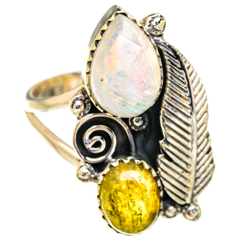 Rainbow Moosntone Rings handcrafted by Anasilvercos - RING129614 - Photo 2