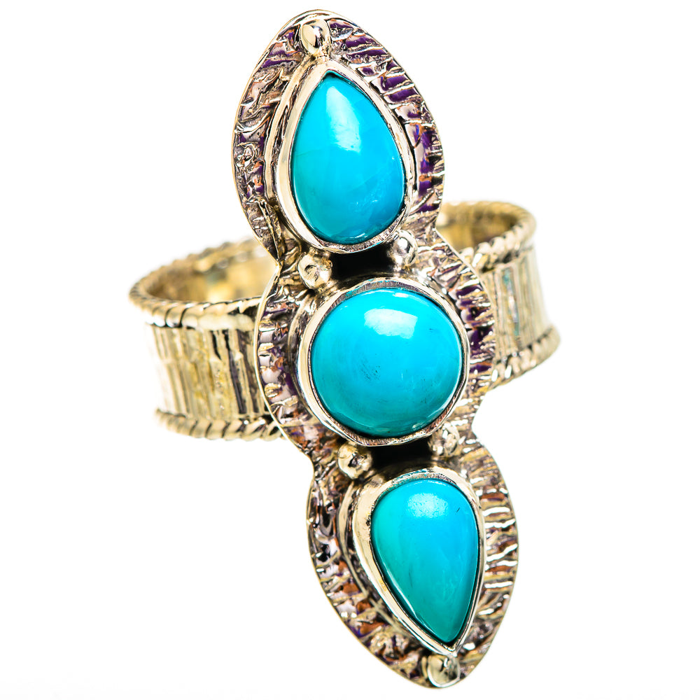 Sleeping Beauty Turquoise Rings handcrafted by Anasilvercos - RING129627 - Photo 2