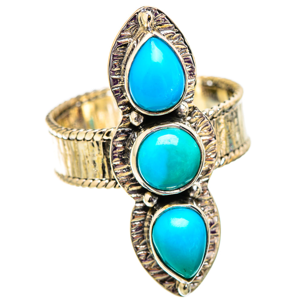 Sleeping Beauty Turquoise Rings handcrafted by Anasilvercos - RING129657 - Photo 2