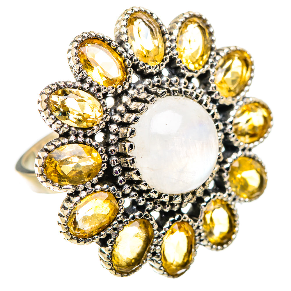 Rainbow Moonstone Rings handcrafted by Anasilvercos - RING129665 - Photo 2