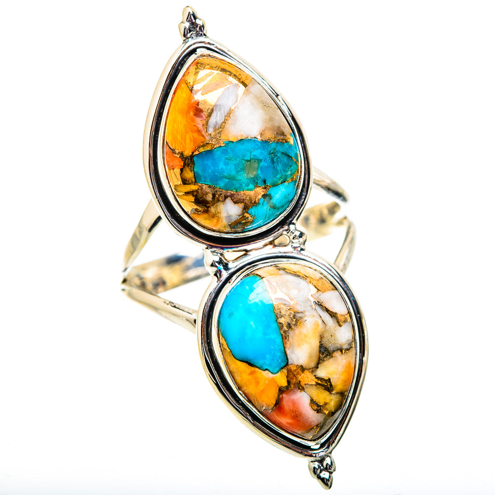 Spiny Oyster Turquoise Rings handcrafted by Anasilvercos - RING129677 - Photo 2