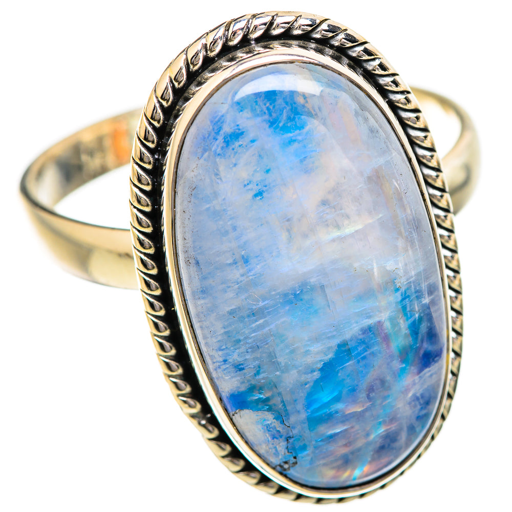 Rainbow Moonstone Rings handcrafted by Anasilvercos - RING129684 - Photo 2