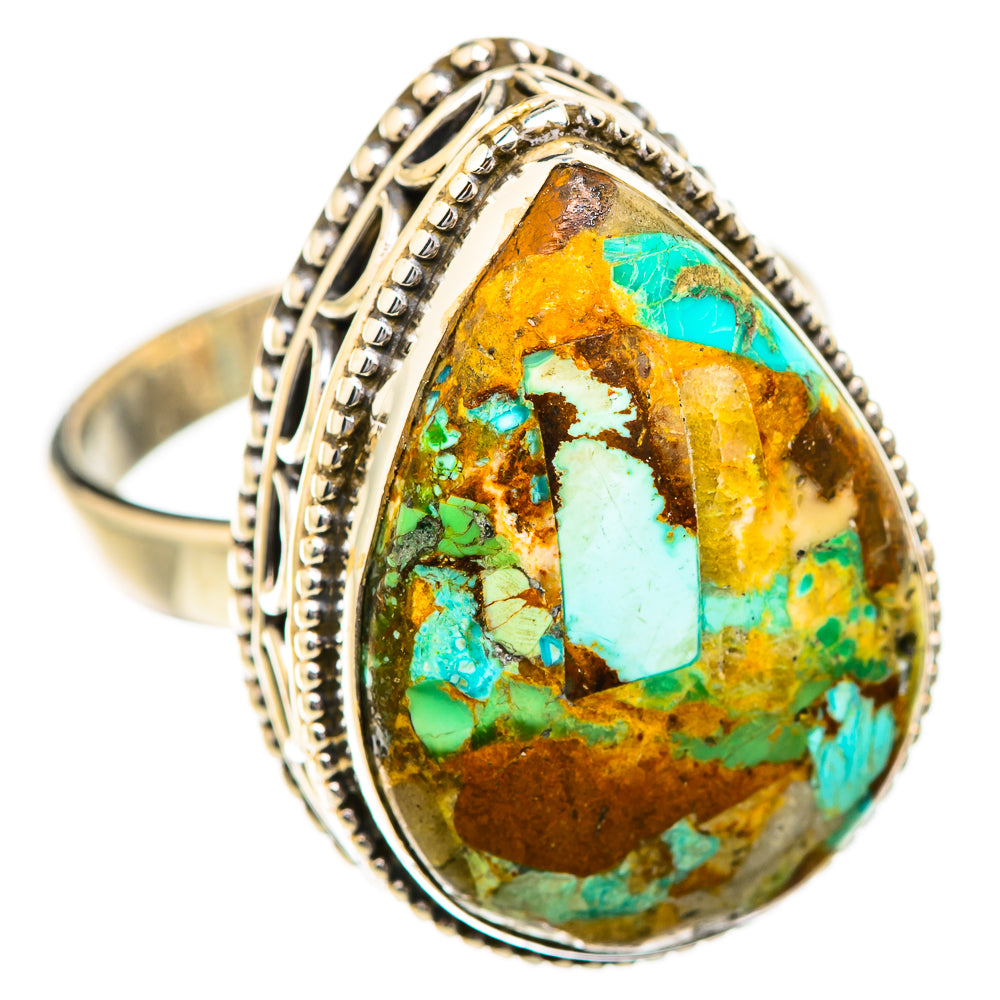 Blue Copper Composite Turquoise Rings handcrafted by Anasilvercos - RING129698 - Photo 2