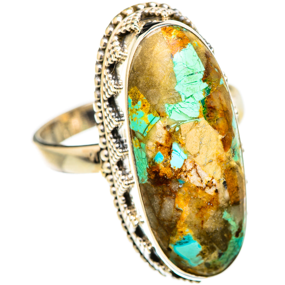 Blue Copper Composite Turquoise Rings handcrafted by Anasilvercos - RING129704 - Photo 2