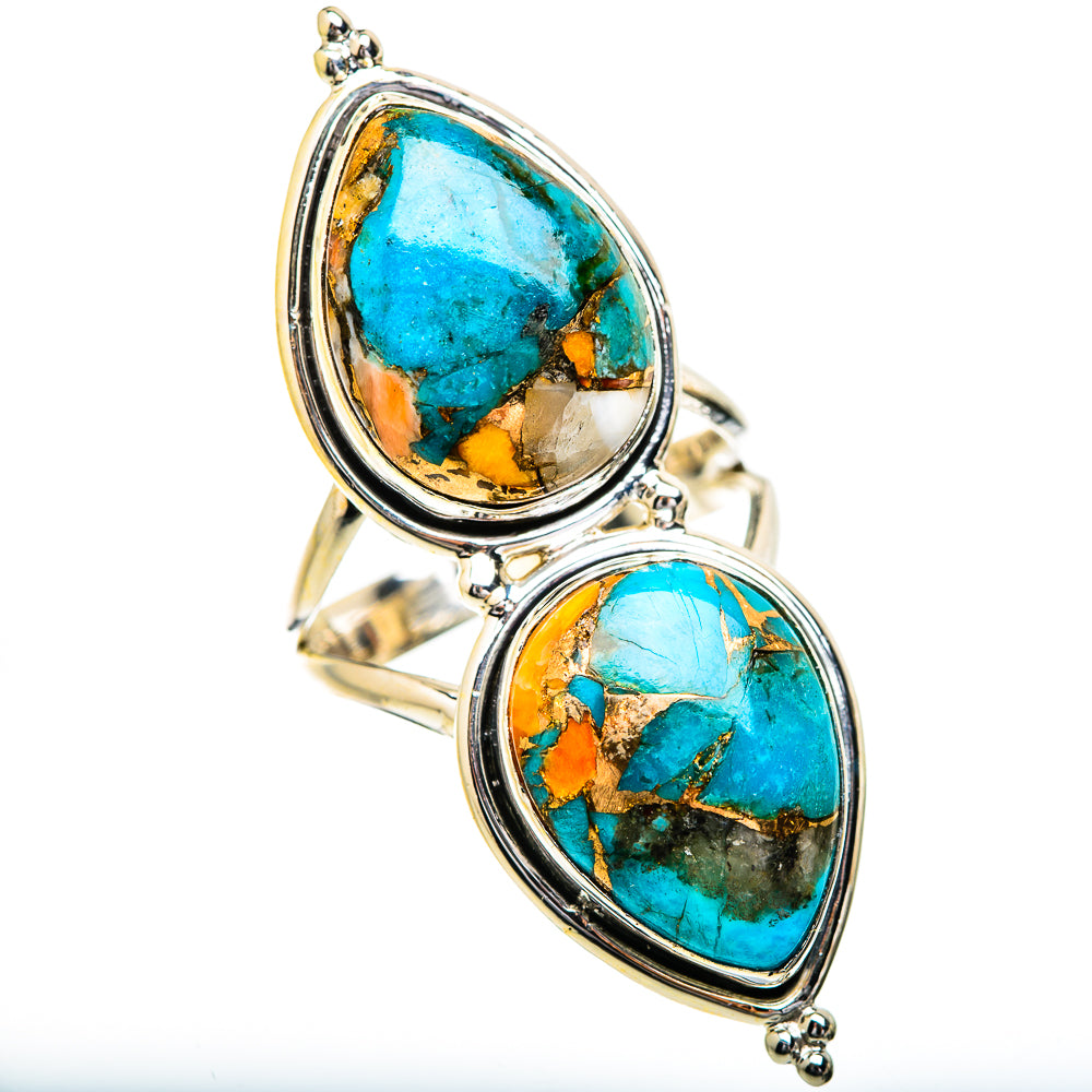 Blue Copper Composite Turquoise Rings handcrafted by Anasilvercos - RING129709 - Photo 2
