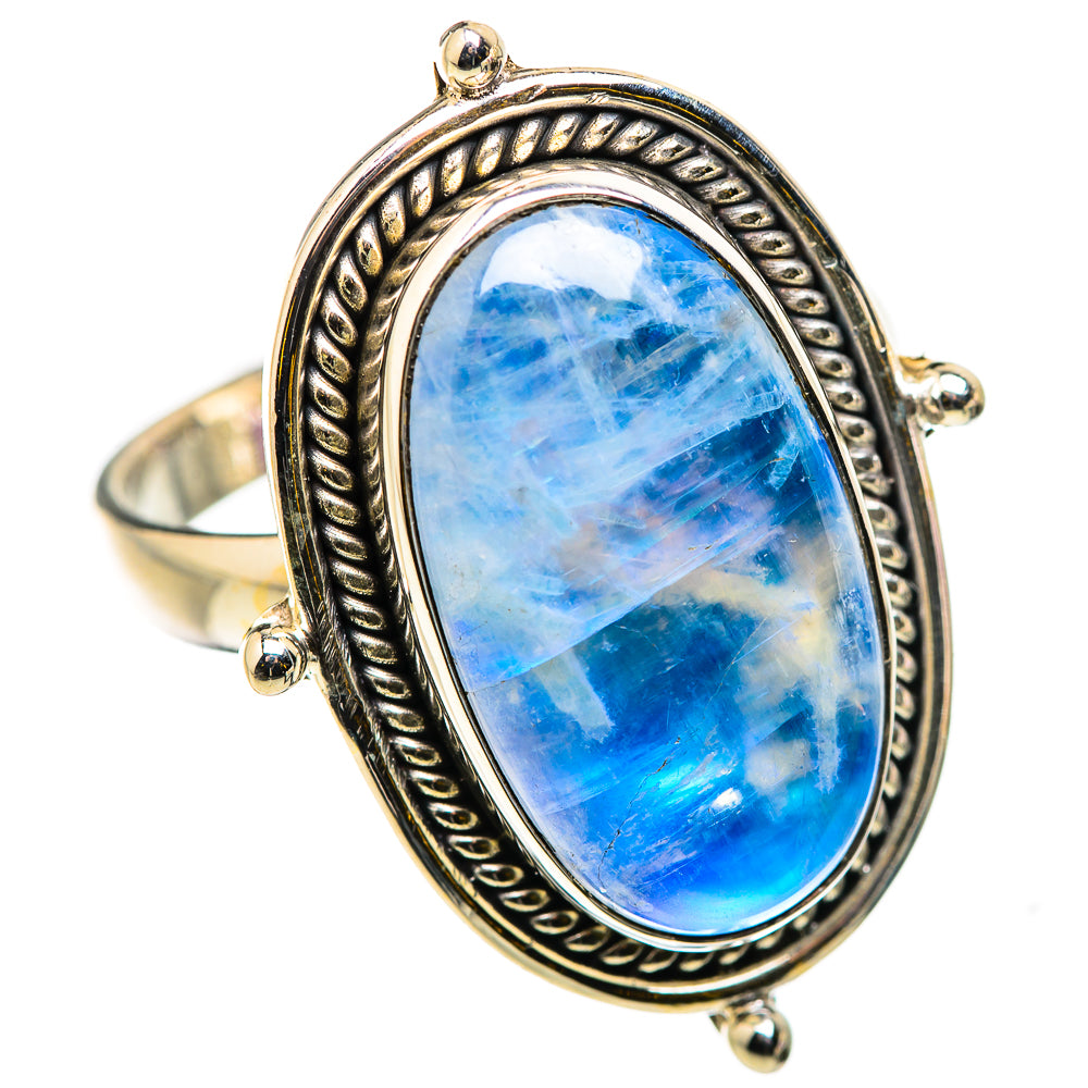 Rainbow Moonstone Rings handcrafted by Anasilvercos - RING129711 - Photo 2