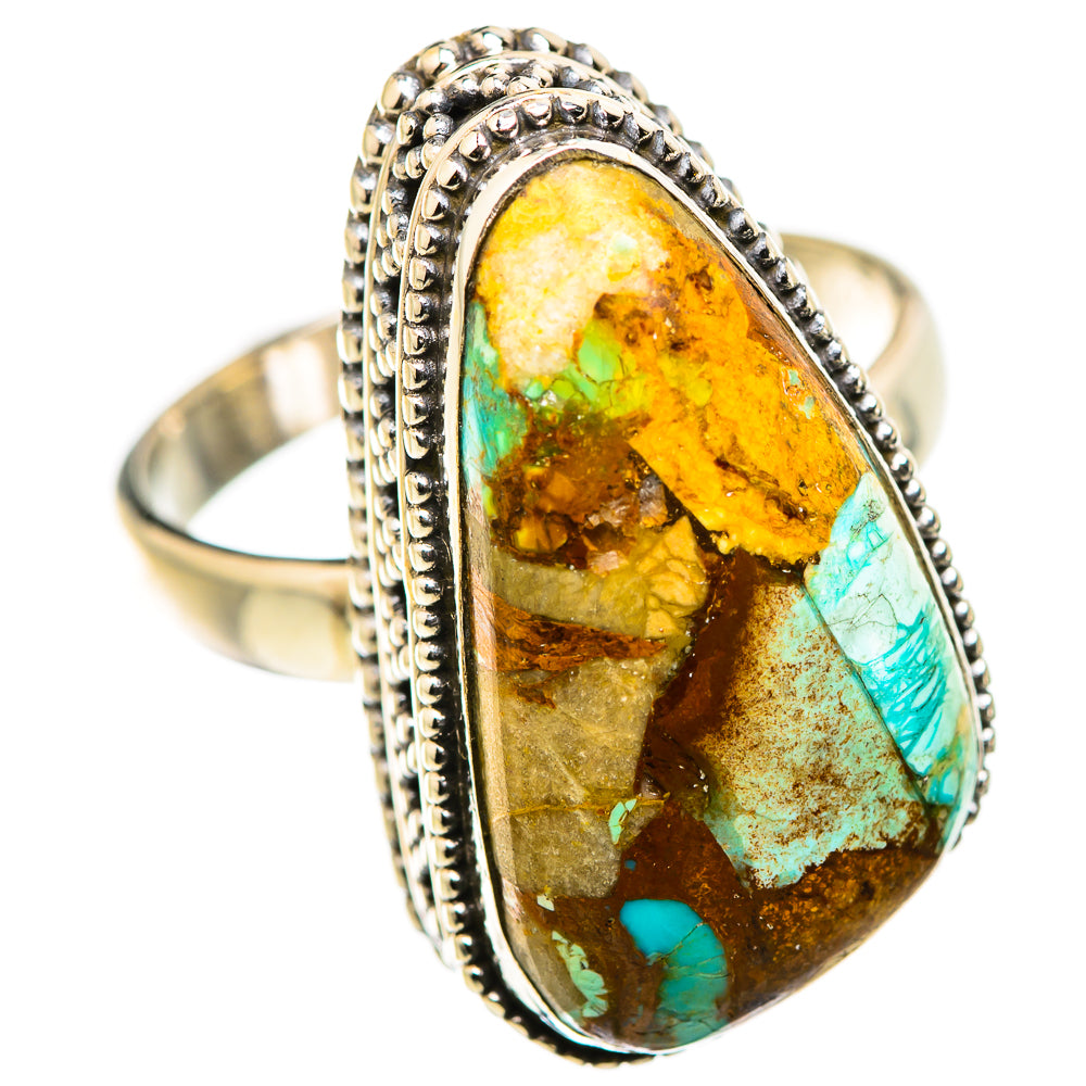 Blue Copper Composite Turquoise Rings handcrafted by Anasilvercos - RING129724 - Photo 2