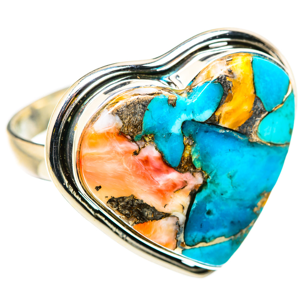 Spiny Oyster Turquoise Rings handcrafted by Anasilvercos - RING129795 - Photo 2
