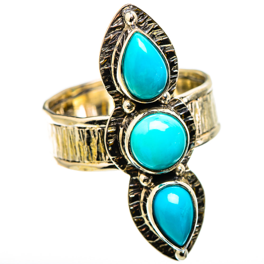 Sleeping Beauty Turquoise Rings handcrafted by Anasilvercos - RING129809 - Photo 2