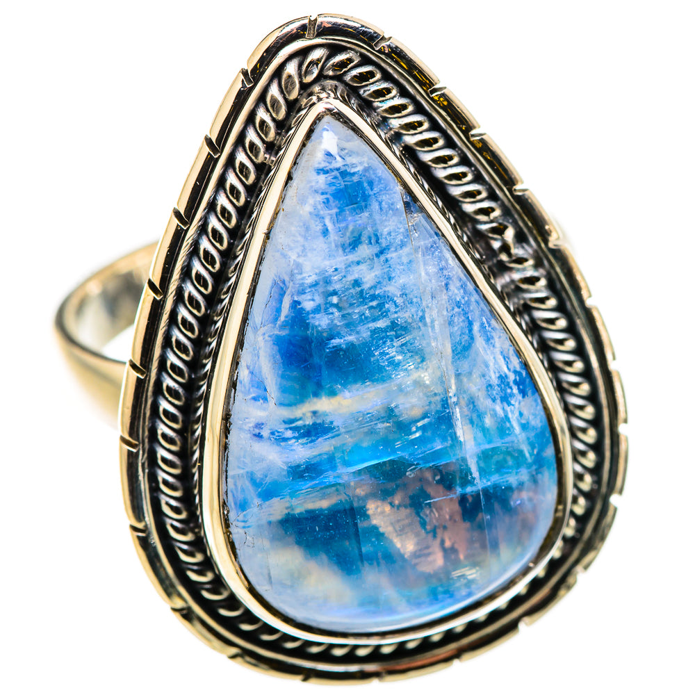 Rainbow Moonstone Rings handcrafted by Anasilvercos - RING129874 - Photo 2