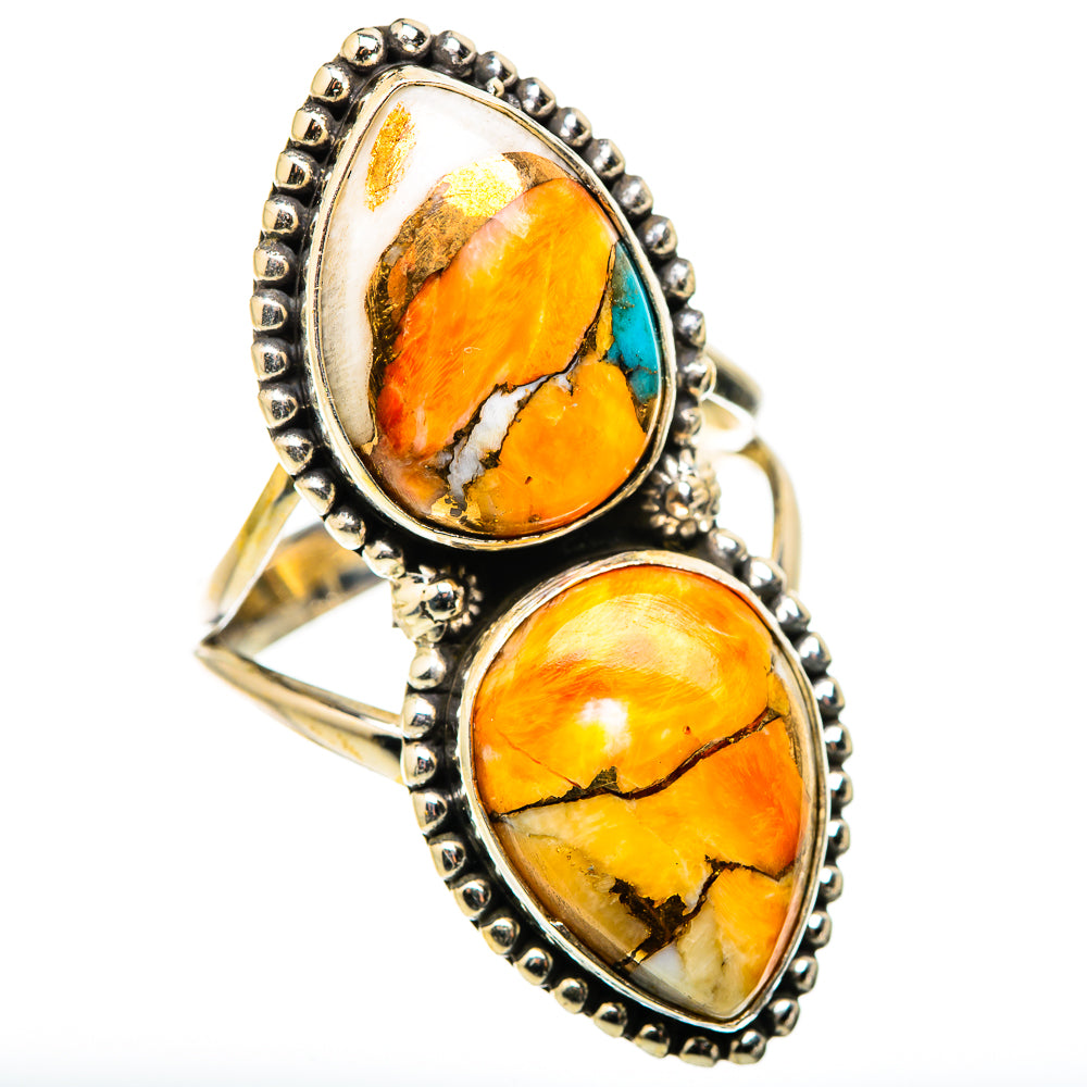 Spiny Oyster Turquoise Rings handcrafted by Anasilvercos - RING129882 - Photo 2