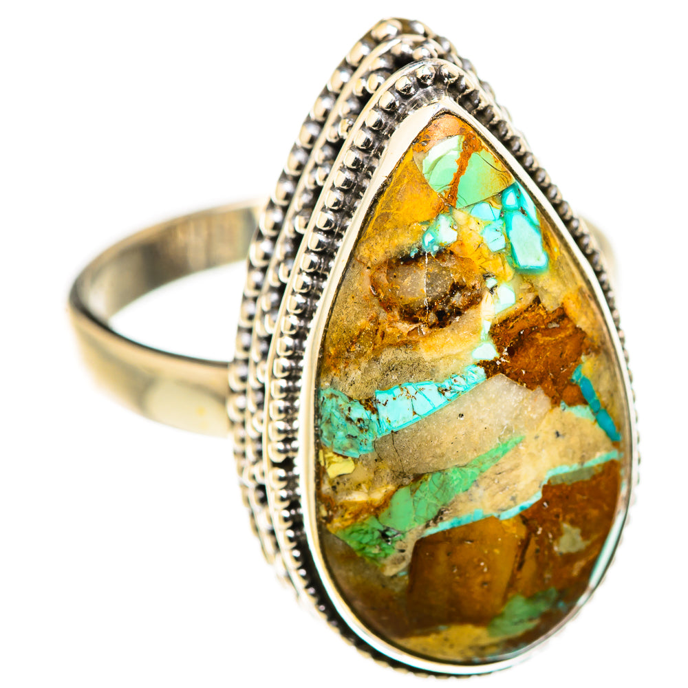 Blue Copper Composite Turquoise Rings handcrafted by Anasilvercos - RING129896 - Photo 2