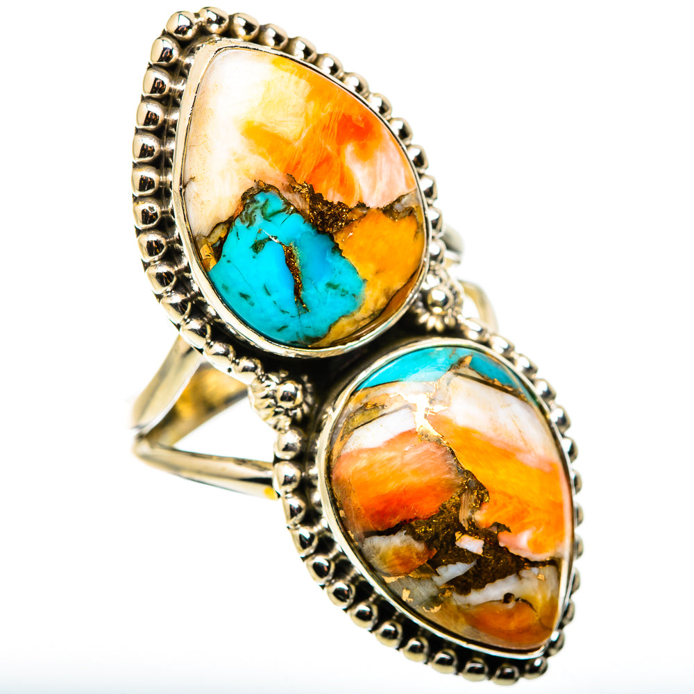 Spiny Oyster Turquoise Rings handcrafted by Anasilvercos - RING129897 - Photo 2