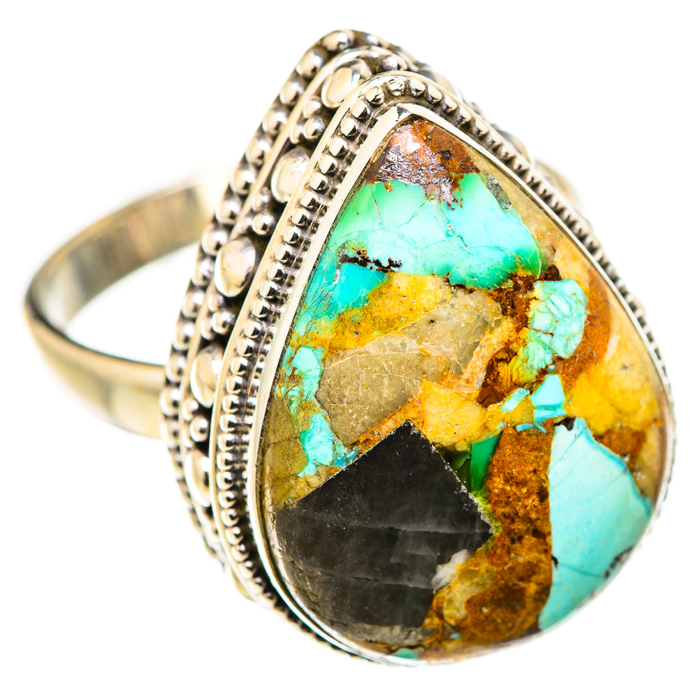Blue Copper Composite Turquoise Rings handcrafted by Anasilvercos - RING129916 - Photo 2