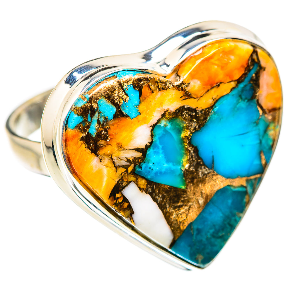 Spiny Oyster Turquoise Rings handcrafted by Anasilvercos - RING129937 - Photo 2