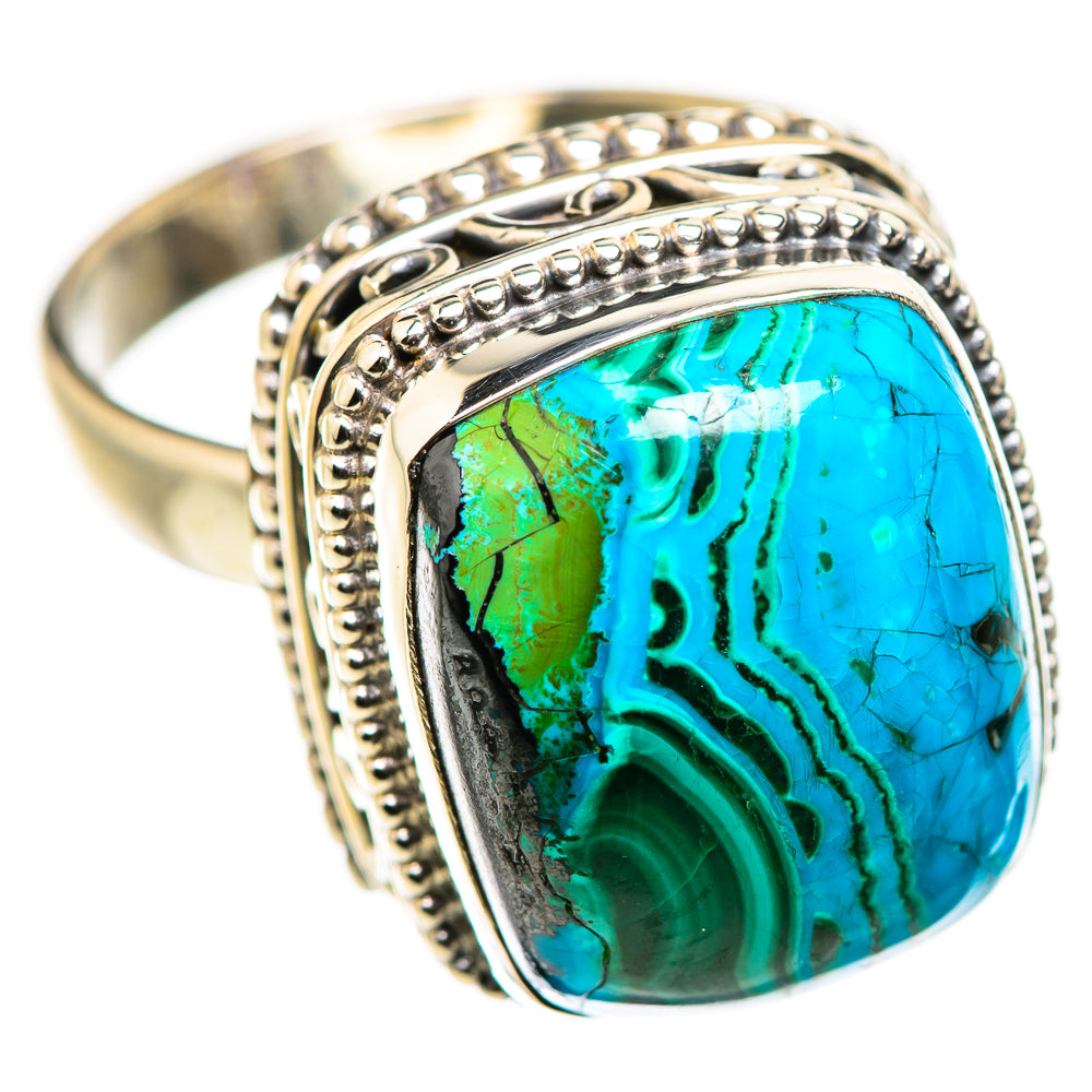 Malachite In Chrysocolla Rings handcrafted by Anasilvercos - RING129987 - Photo 2