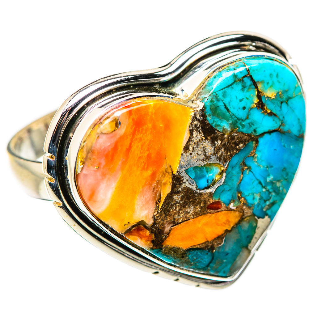 Spiny Oyster Turquoise Rings handcrafted by Anasilvercos - RING129989 - Photo 2
