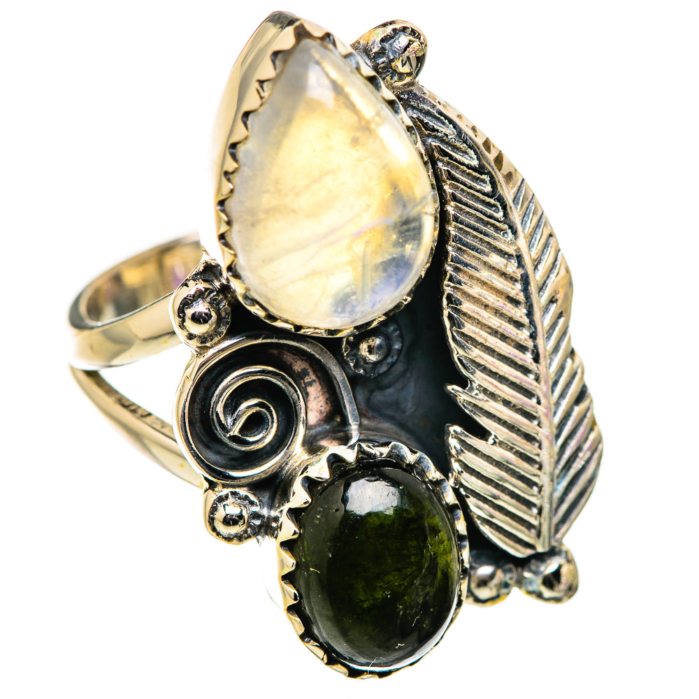 Rainbow Moonstone Rings handcrafted by Anasilvercos - RING130002 - Photo 2