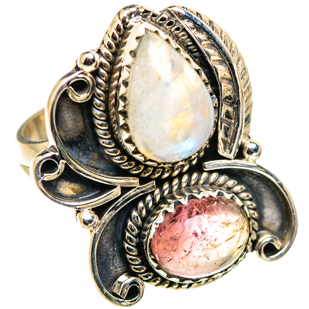 Rainbow Moonstone Rings handcrafted by Anasilvercos - RING130009 - Photo 2