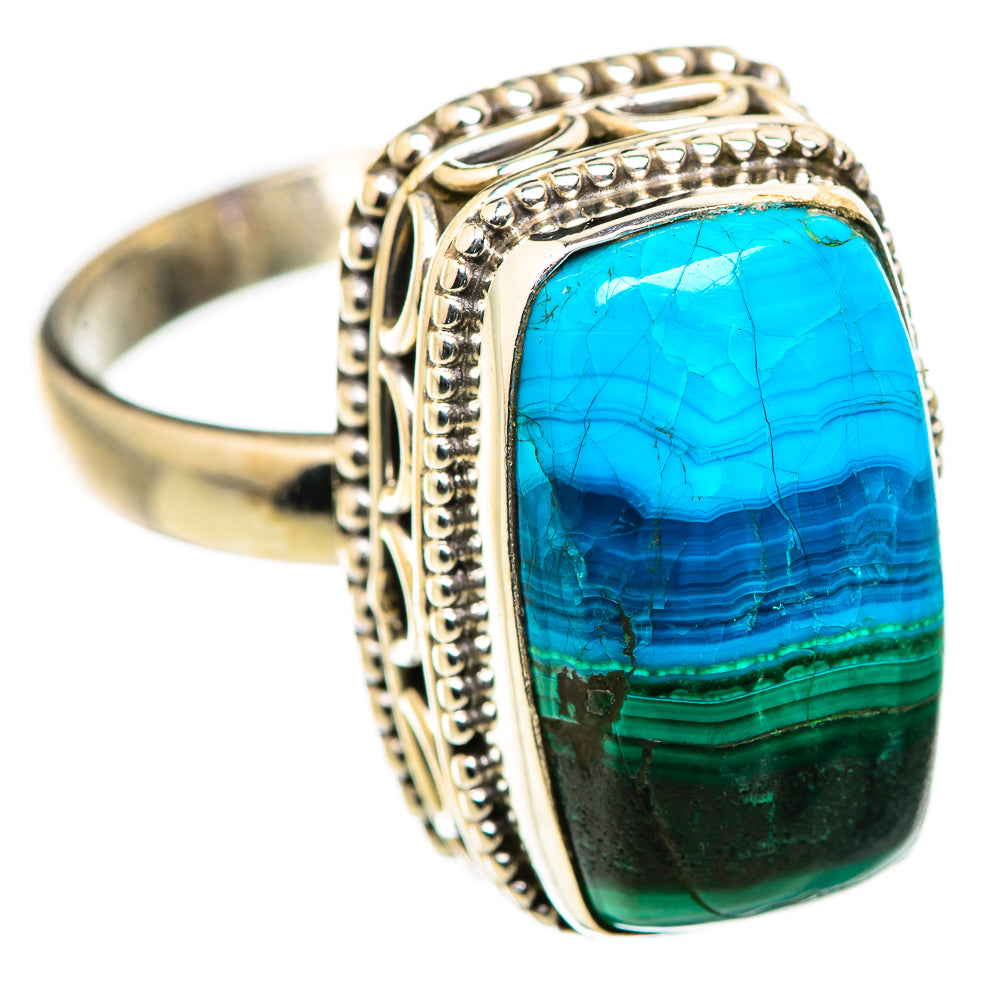 Malachite In Chrysocolla Rings handcrafted by Anasilvercos - RING130011 - Photo 2