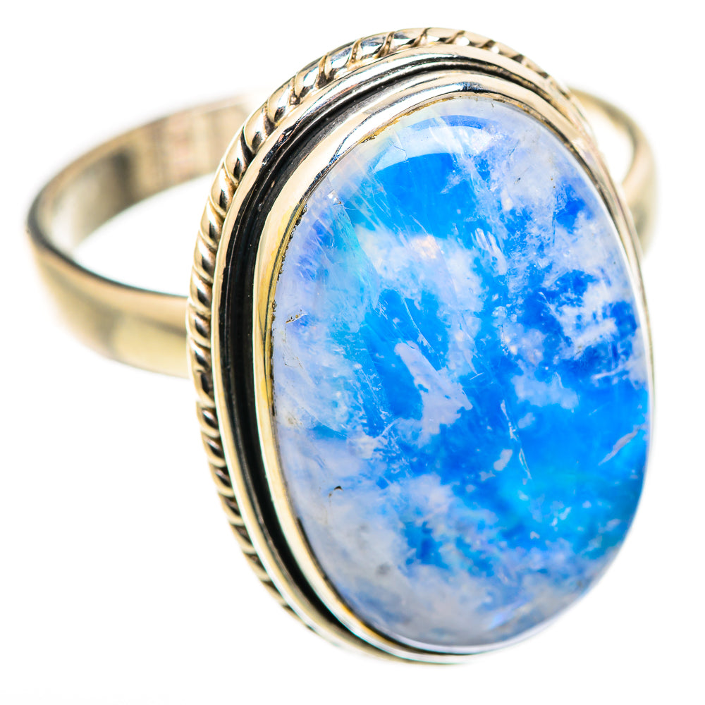Rainbow Moonstone Rings handcrafted by Anasilvercos - RING130044 - Photo 2