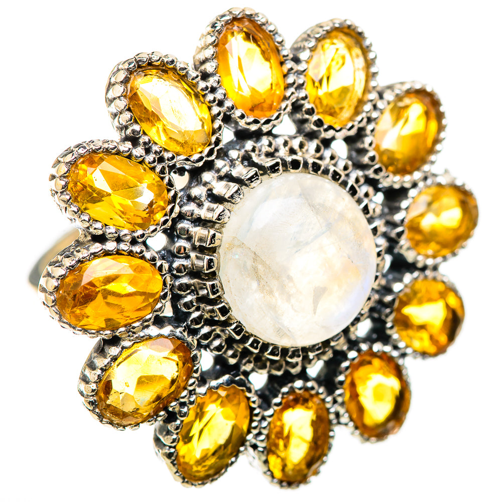 Rainbow Moonstone Rings handcrafted by Anasilvercos - RING130077 - Photo 2