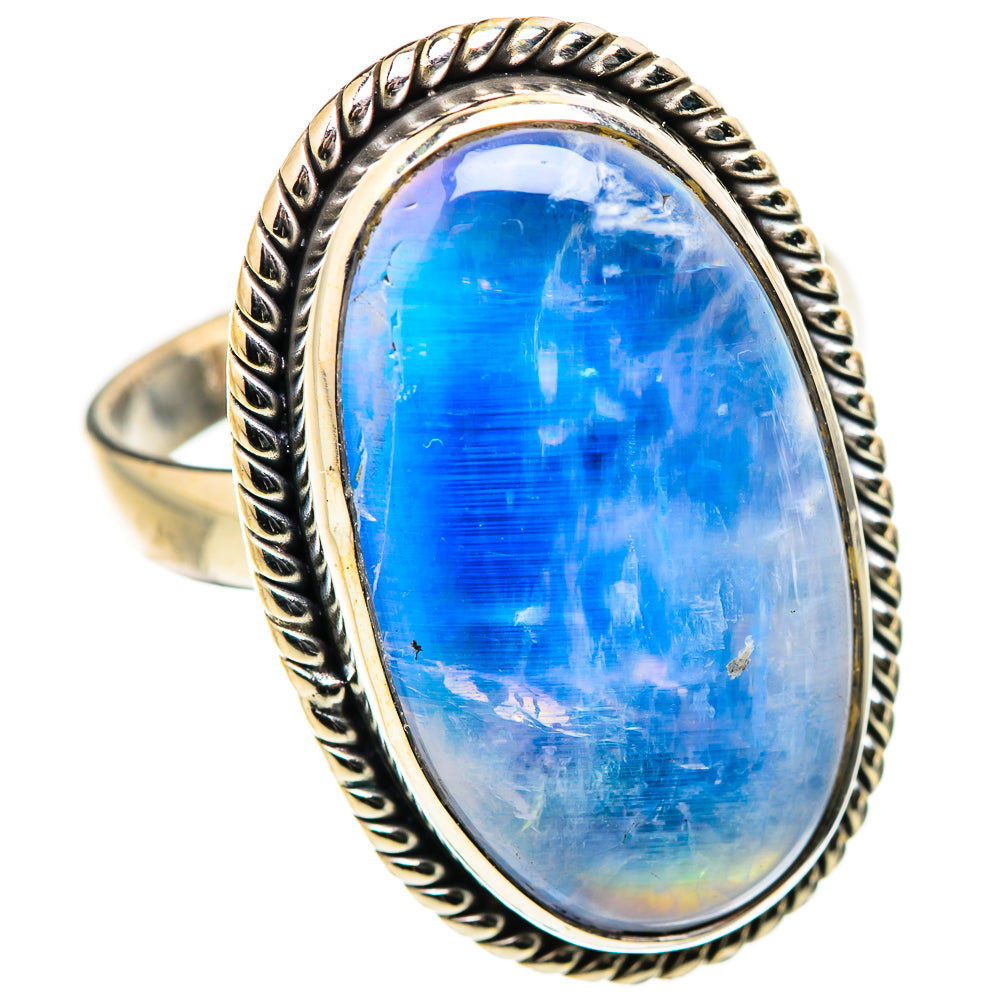 Rainbow Moonstone Rings handcrafted by Anasilvercos - RING130098 - Photo 2