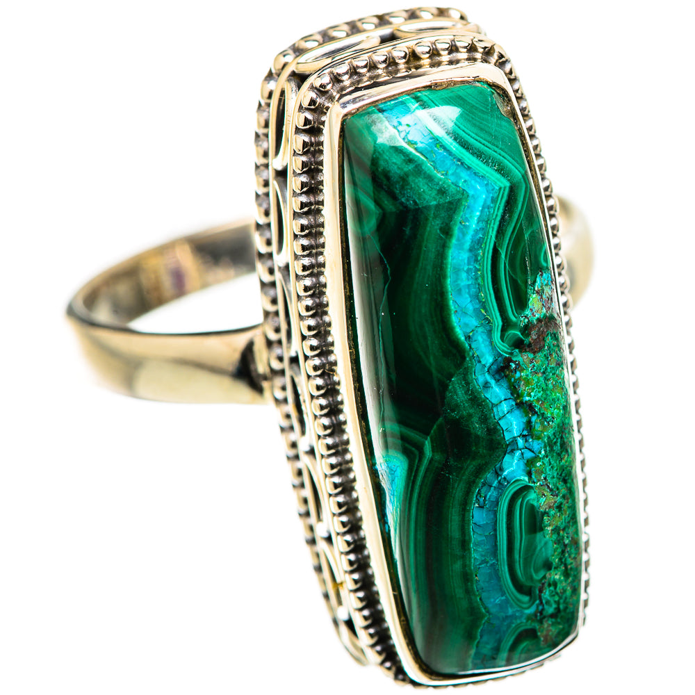 Malachite In Chrysocolla Rings handcrafted by Anasilvercos - RING130100 - Photo 2