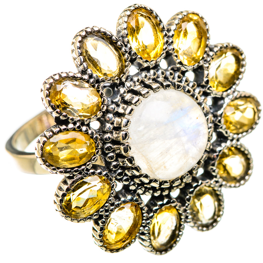 Rainbow Moonstone Rings handcrafted by Anasilvercos - RING130105 - Photo 2