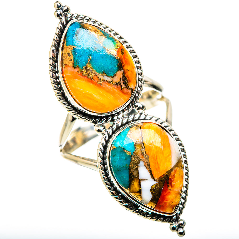 Spiny Oyster Turquoise Rings handcrafted by Anasilvercos - RING130118 - Photo 2